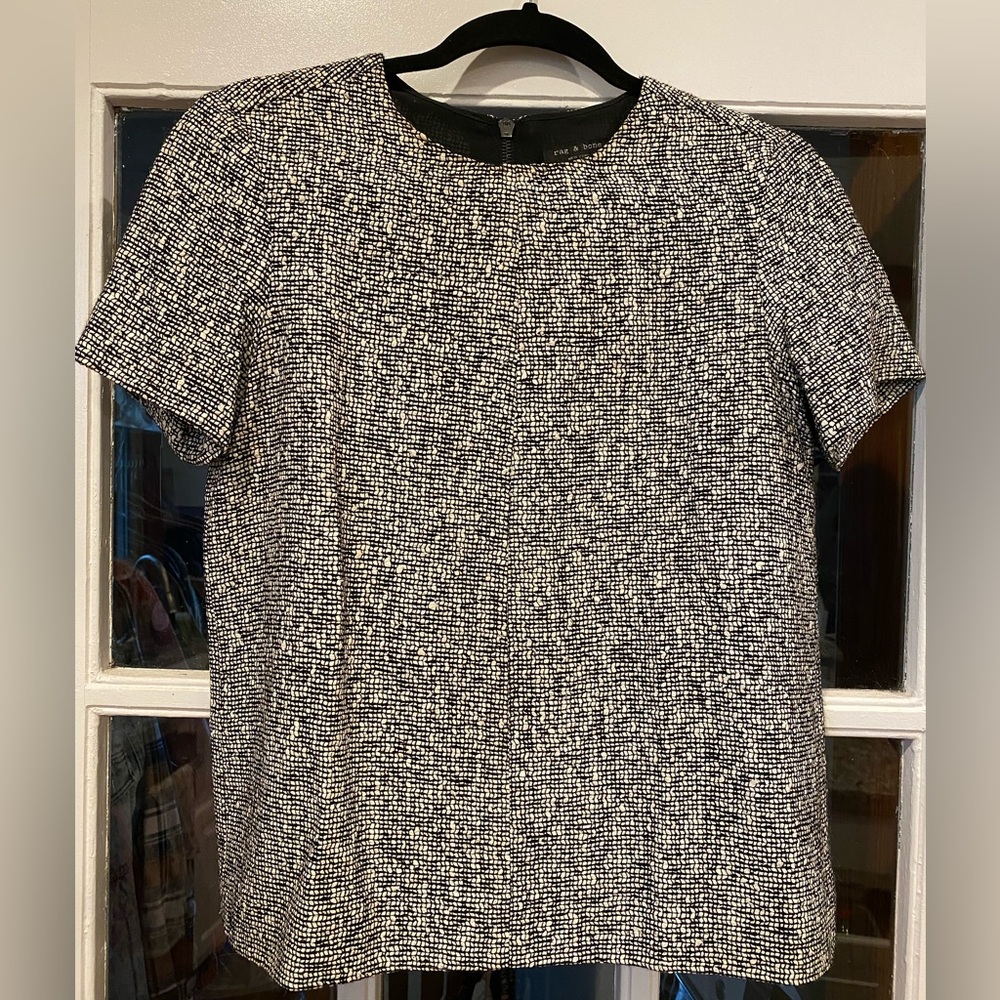 Rag & Bone Tweed Short Sleeve Top